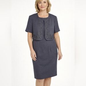 Marianna Navy Blue Women's One Piece Formal Elegant Beaded Dress Size 12